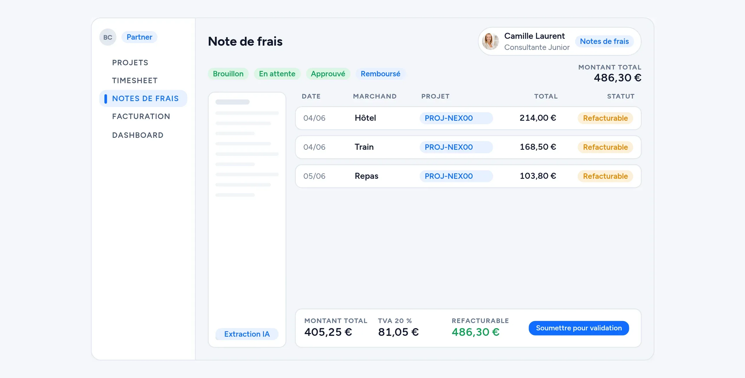 Logiciel de notes de frais pour cabinet de conseil