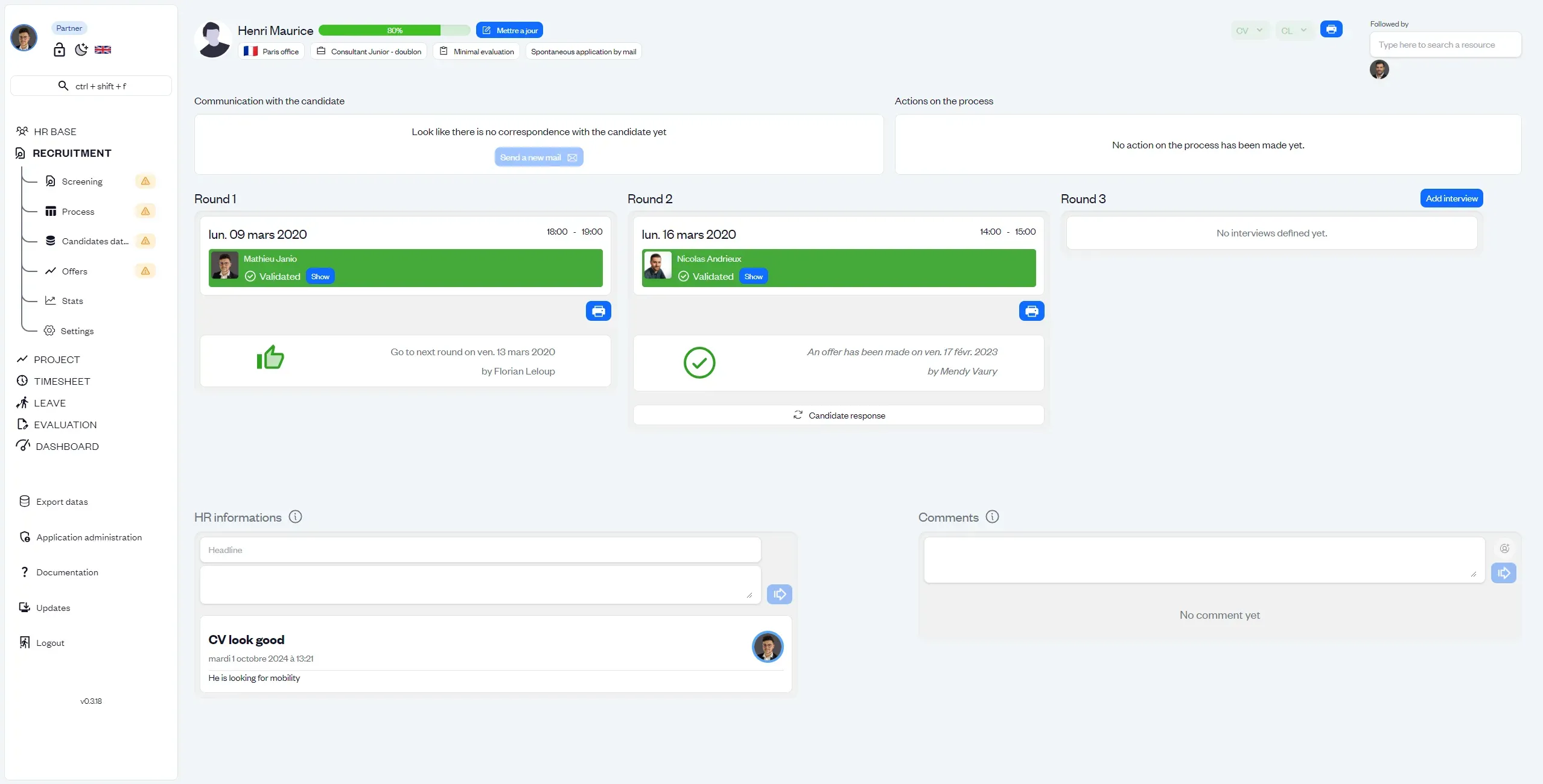 Recruitment management software for consulting firms - candidates process, manage meetings and rounds - BestConsultant