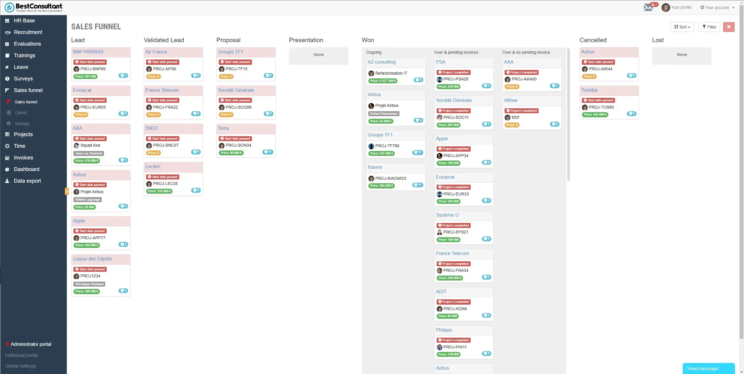 Logiciel CRM pour cabinet de conseil